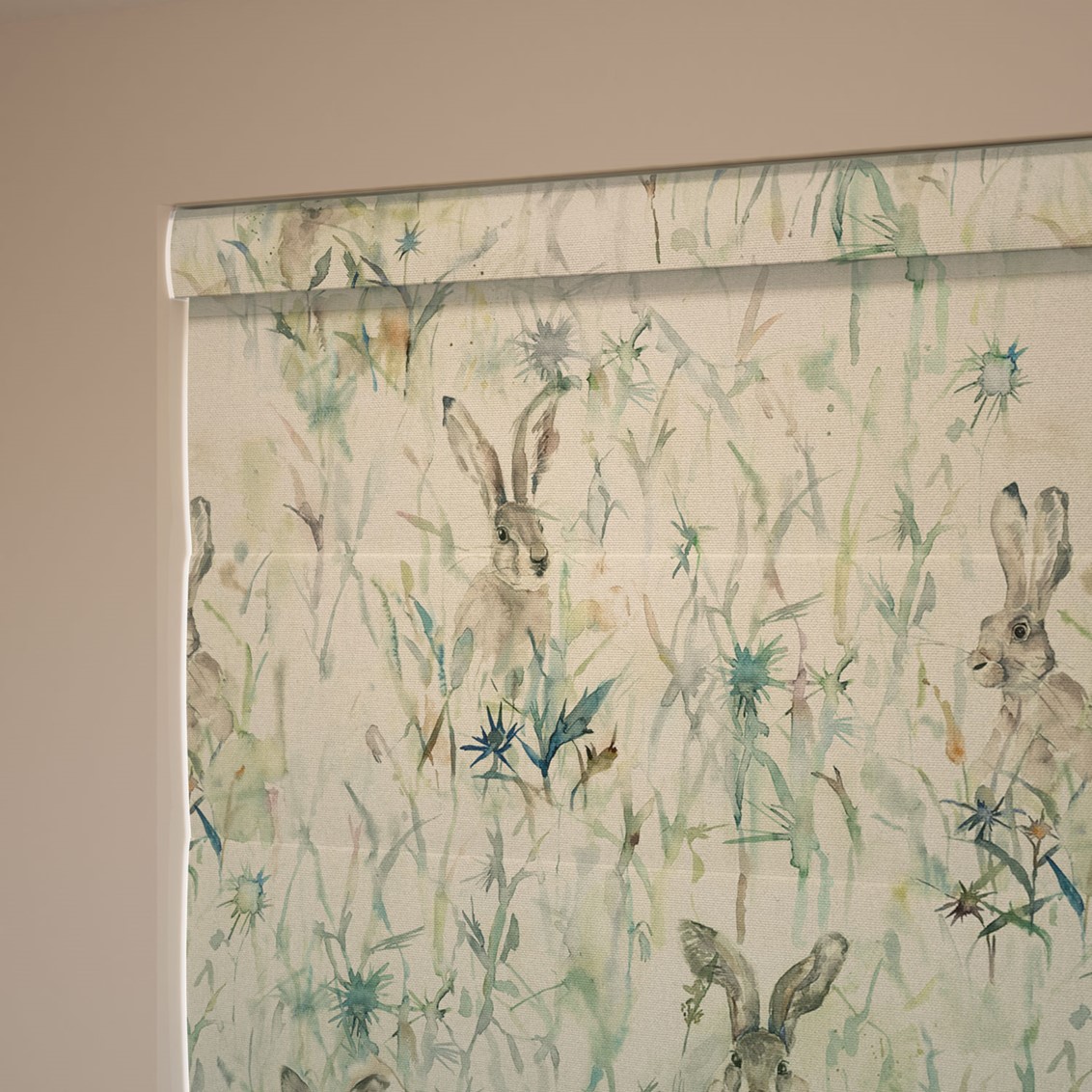 Jack Rabbit Linen Roman Blind