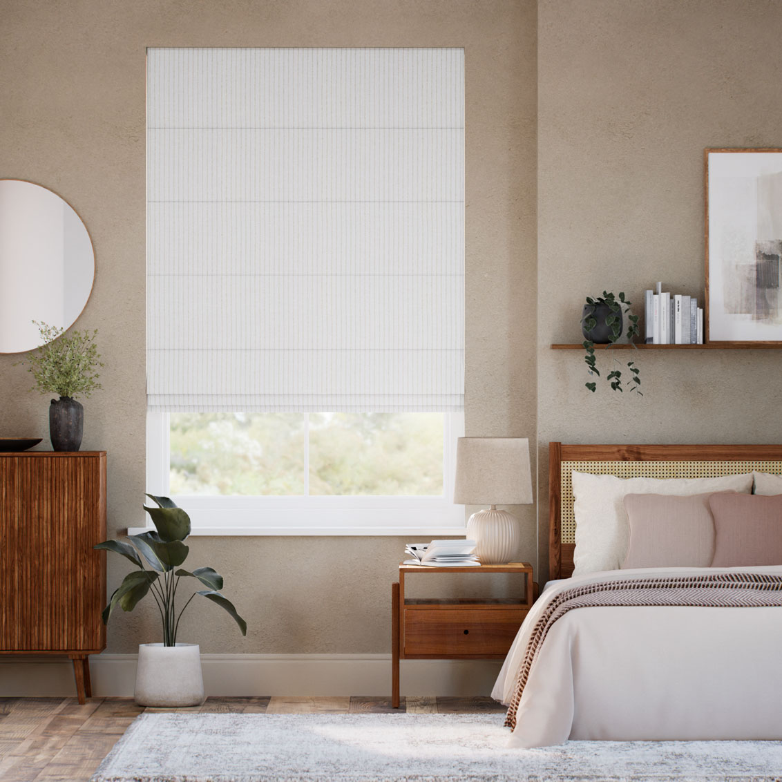 Jude Stripe Oyster Roman Blind