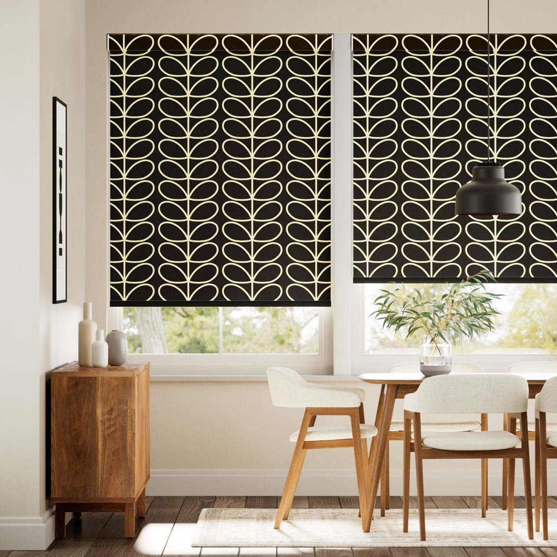 Jumbo Linear Stem Liquorice Roller Blind