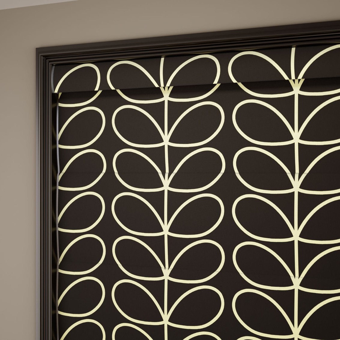 Jumbo Linear Stem Liquorice Roman Blind