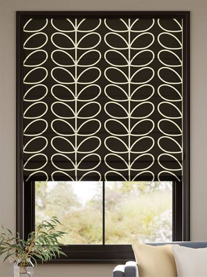 Jumbo Linear Stem Liquorice Roman Blind thumbnail image