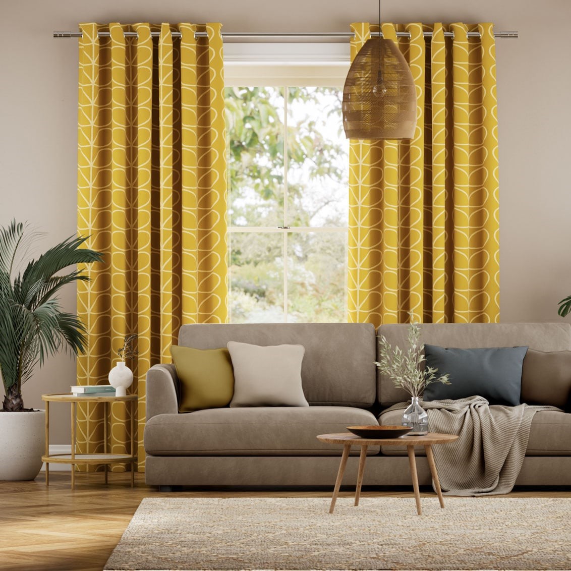 Jumbo Linear Stem Sunflower Curtains