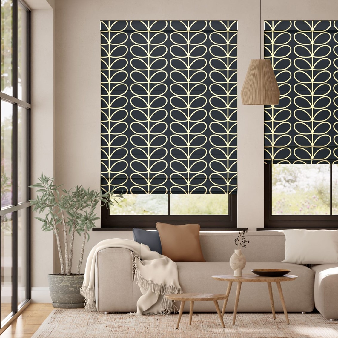 Jumbo Linear Stem Whale Roman Blind