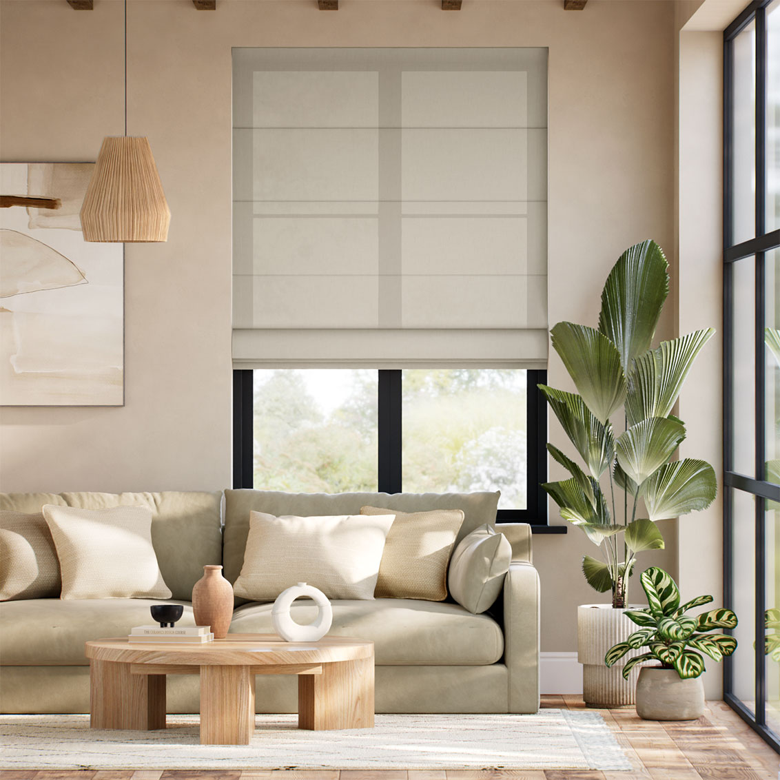 Juno Voile Neutral  Roman Blind