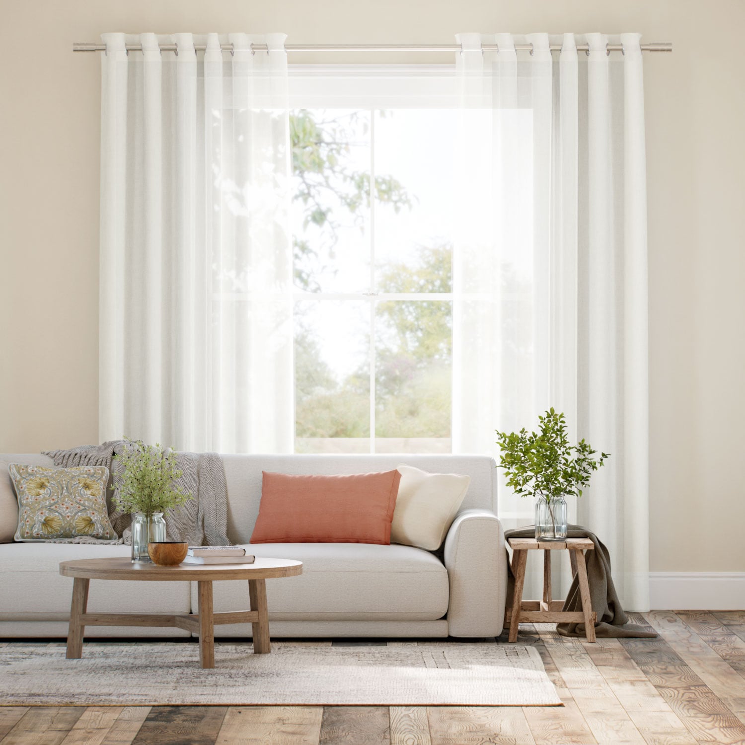Juno Voile Warm White Curtains