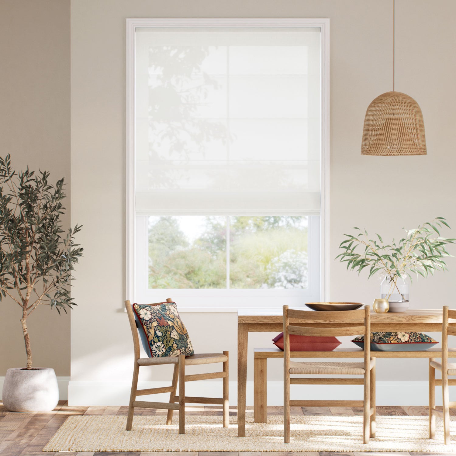 Juno Voile Warm White Roman Blind