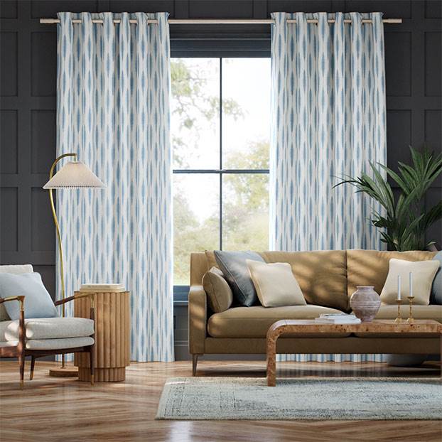 Kasuri Sky Curtains thumbnail image