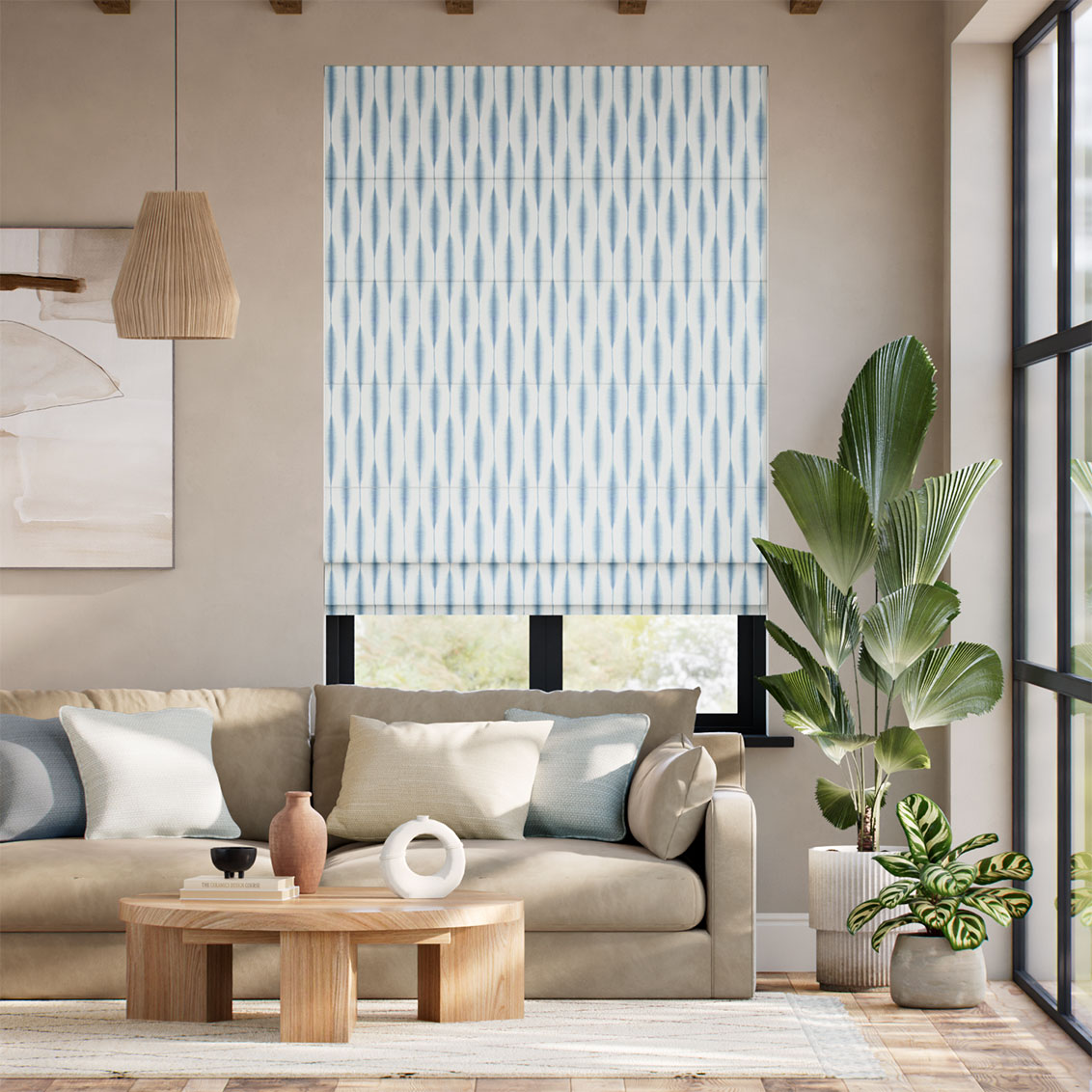 Kasuri Sky Roman Blind