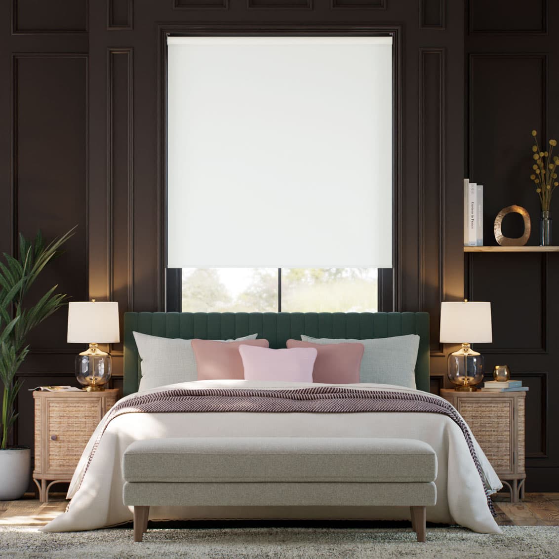 Kendal Blackout Powder White Roller Blind