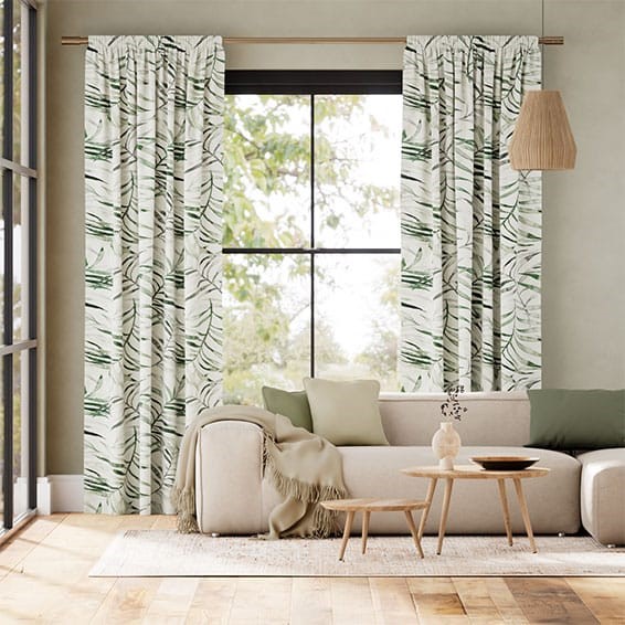 Kentia Linen Leaf Curtains