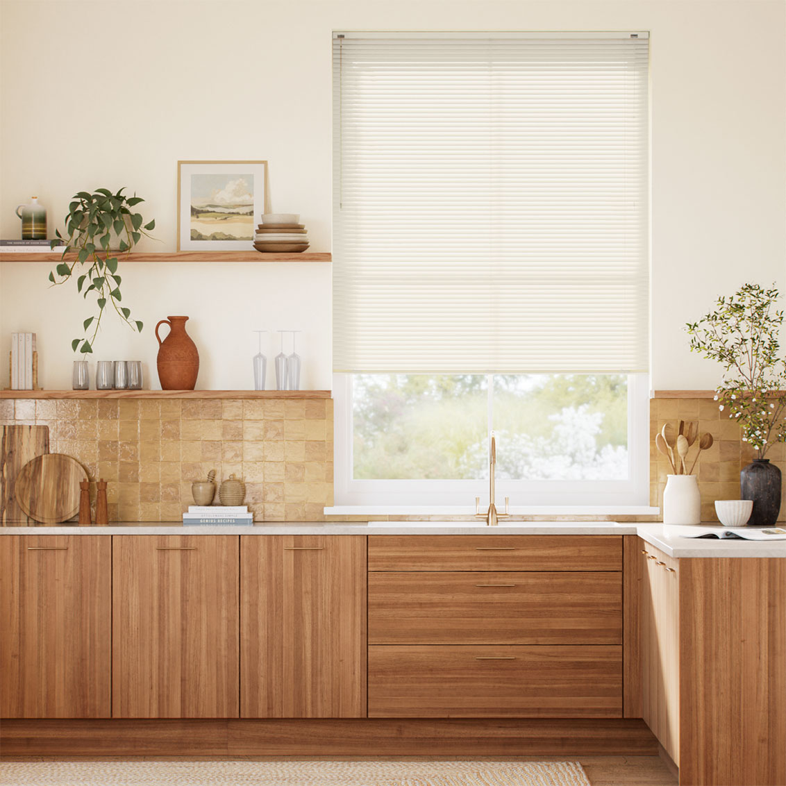 Essence Oatmeal L-Shaped Venetian Blind - 25mm Slat