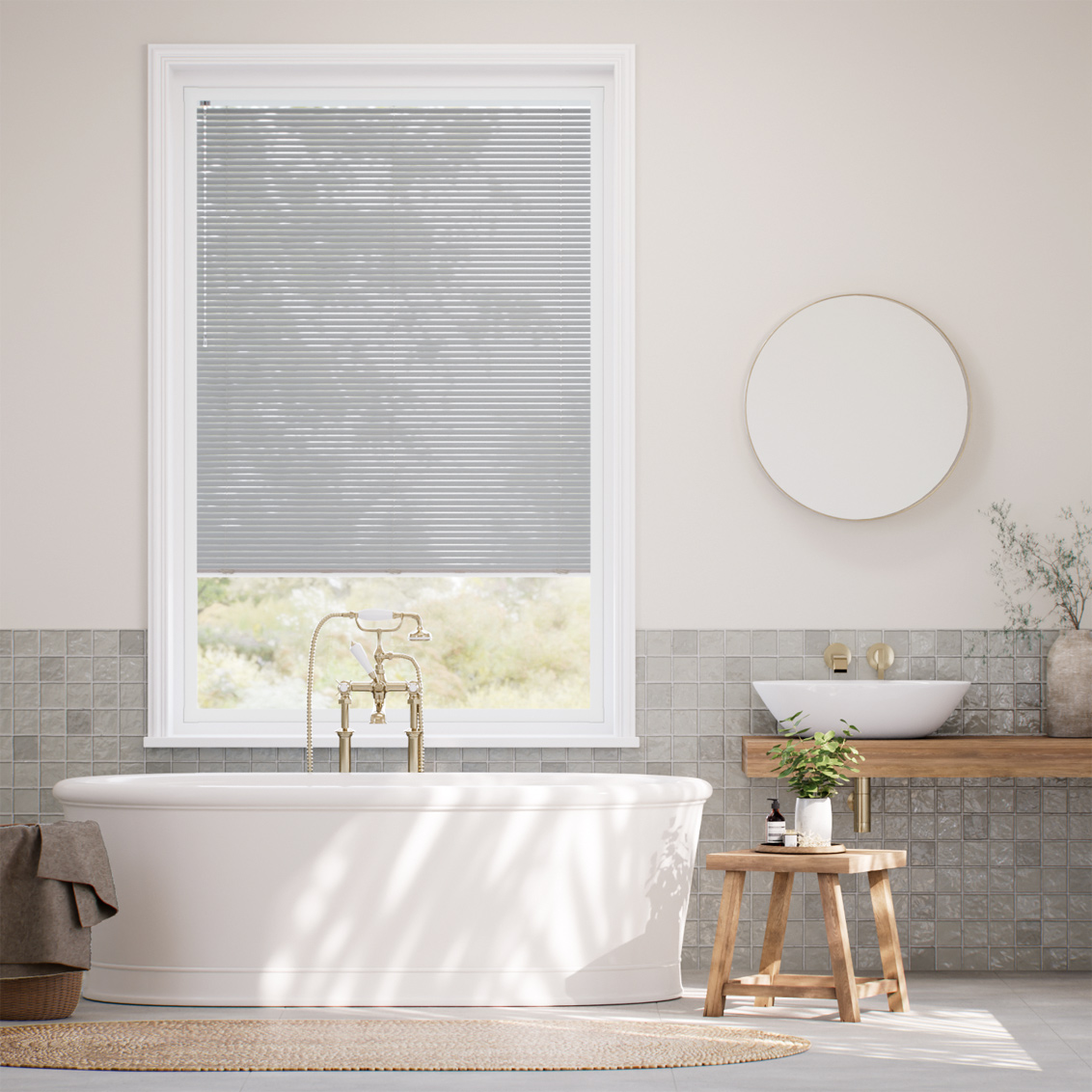 PerfectFit L-Shaped Essence Silver Venetian Blind - 25mm Slat