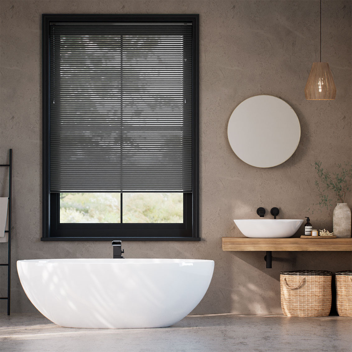 Essence Slate Grey L-Shaped Venetian Blind - 25mm Slat