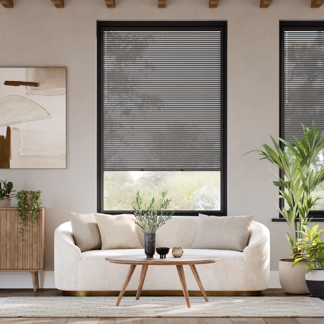 PerfectFit L-Shaped Oscar Matte Shadow Grey Venetian Blind - 25mm Slat