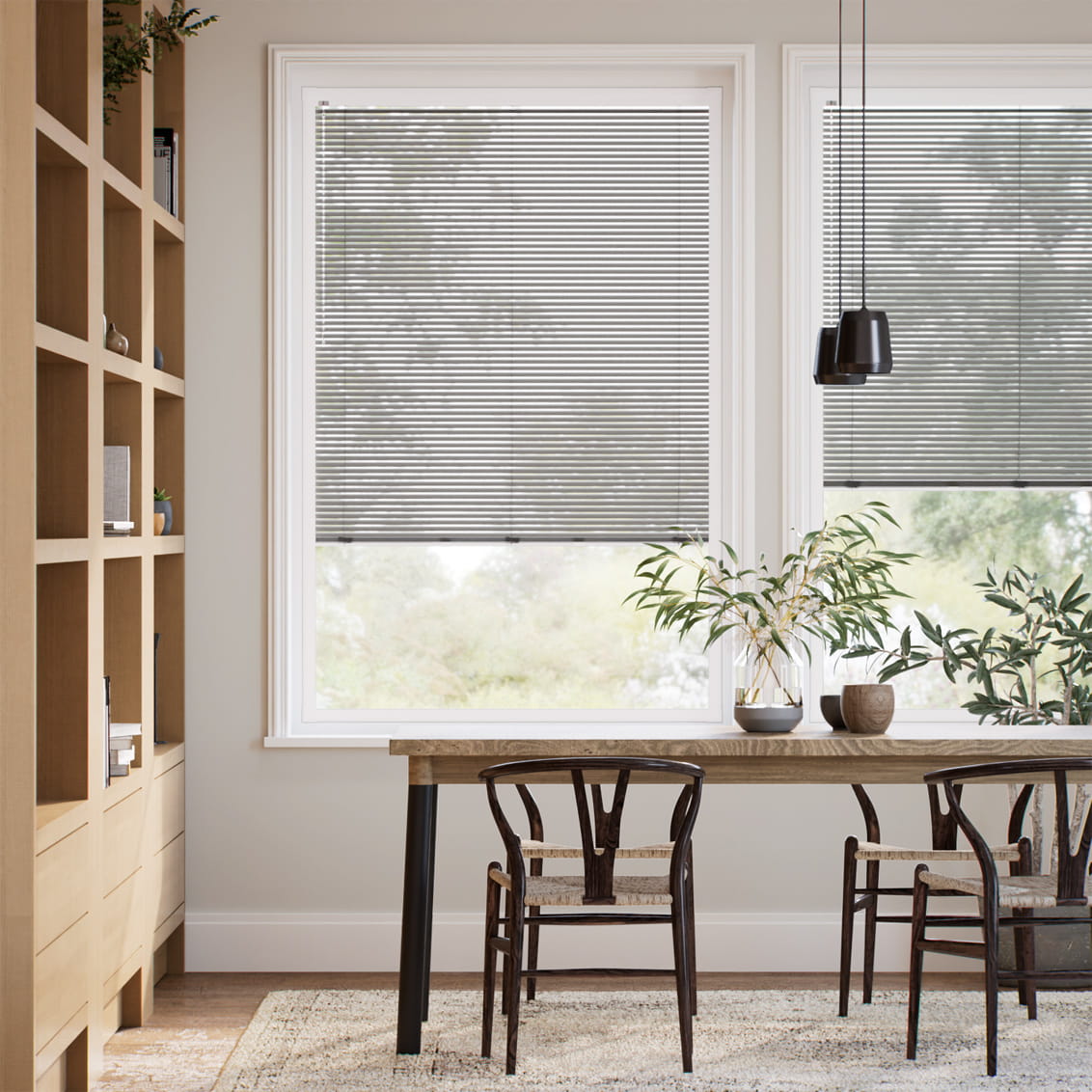 PerfectFit L-Shaped Studio Brushed Pewter Venetian Blind - 25mm Slat