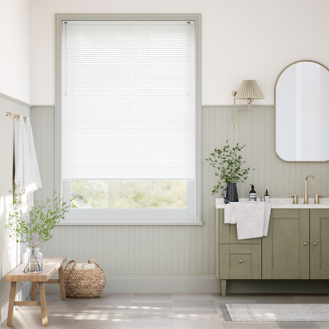 Studio Gloss white L-Shaped Venetian Blind - 25mm Slat