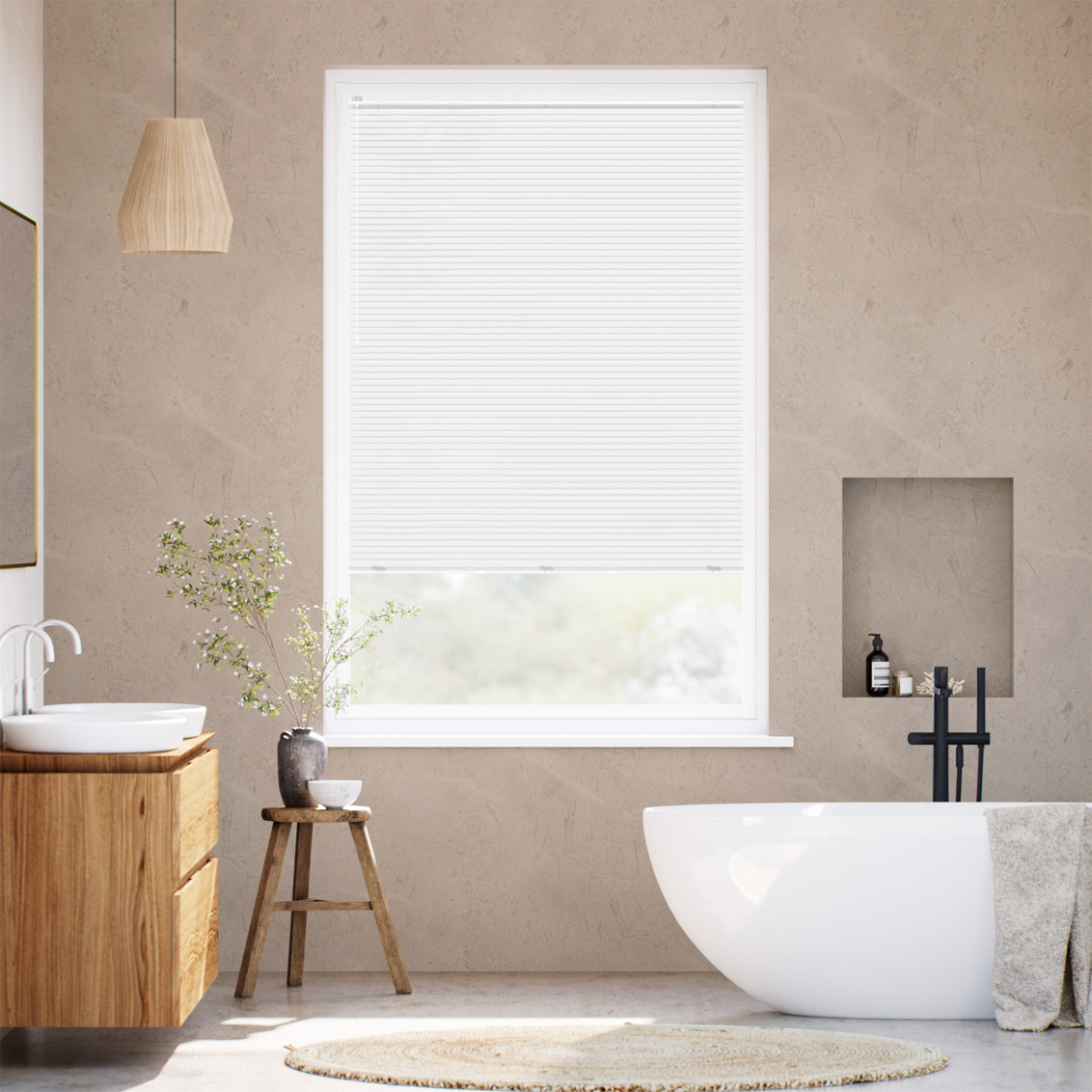 PerfectFit L-Shaped Studio Gloss white Venetian Blind - 25mm Slat