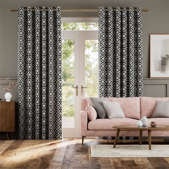 Lattice Black Curtains