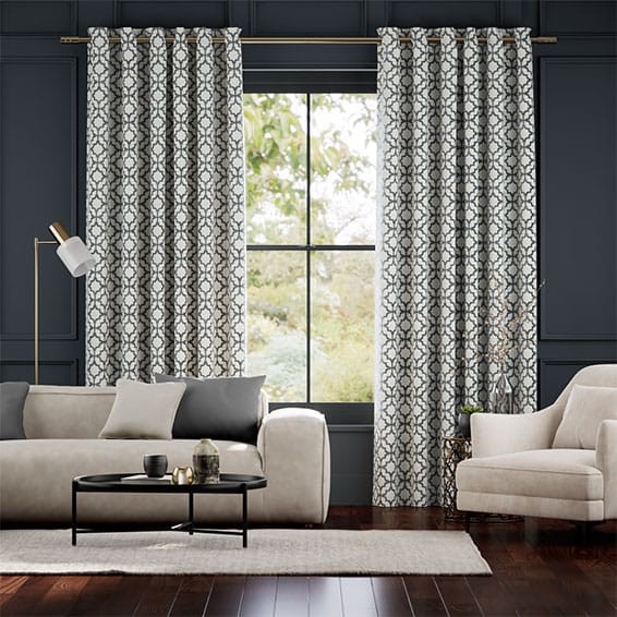 Lattice Charcoal  Curtains