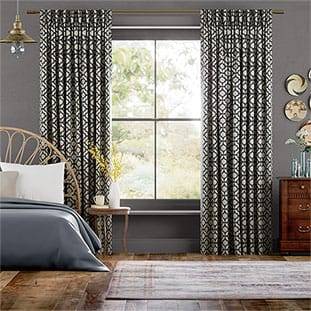 Lattice Navy Blue Curtains thumbnail image