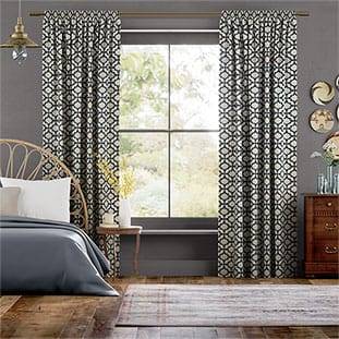 Lattice Navy Blue Curtains thumbnail image