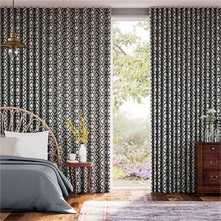 Lattice Navy Blue Curtains thumbnail image