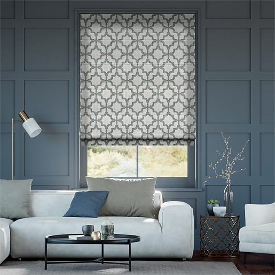 Lattice Silver Roman Blind