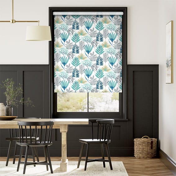 Layered Leaves Lagoon Roller Blind