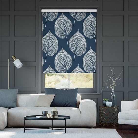 Aspen Leaf Indigo Roller Blind