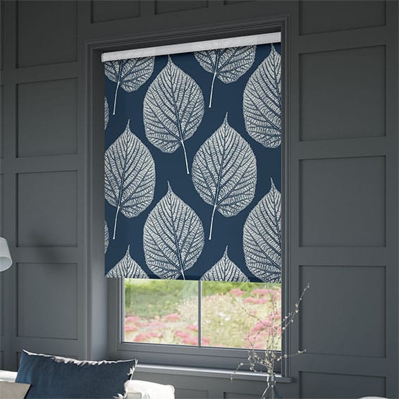 Aspen Leaf Indigo Roller Blind