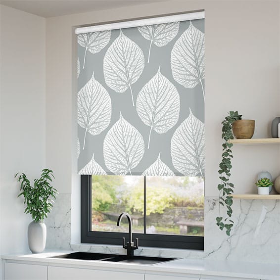 Aspen Leaf Pewter Roller Blind