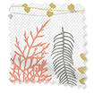 Leaf Stripe Soft Coral Roman Blind swatch image