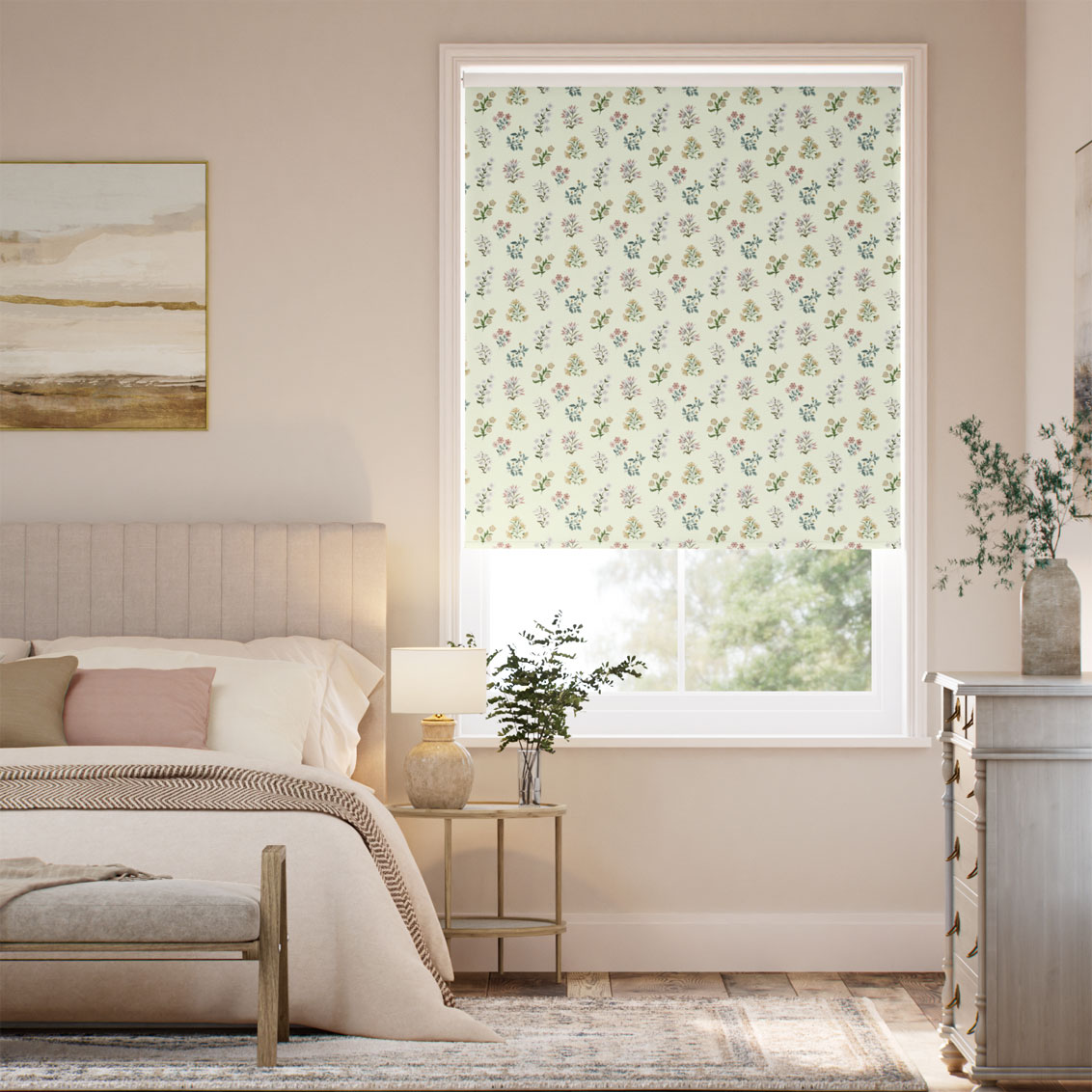 Leiden Coral Pistachio Roller Blind