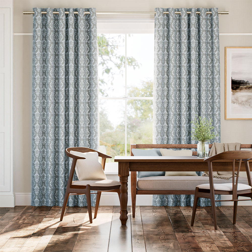 Lena Ikat City Blue Curtains thumbnail image