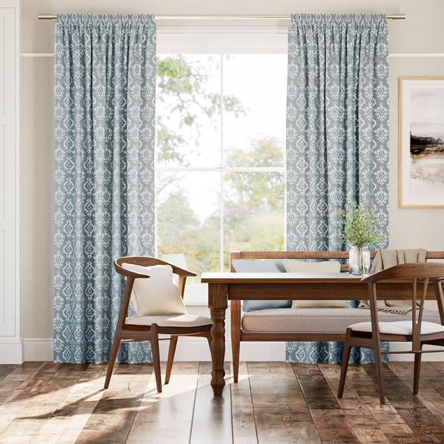 Lena Ikat City Blue Curtains thumbnail image