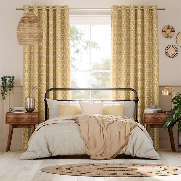 Lena Ikat Mustard Curtains thumbnail image