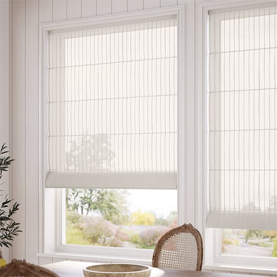 Leone EmbroideredVoile Cream Roman Blind