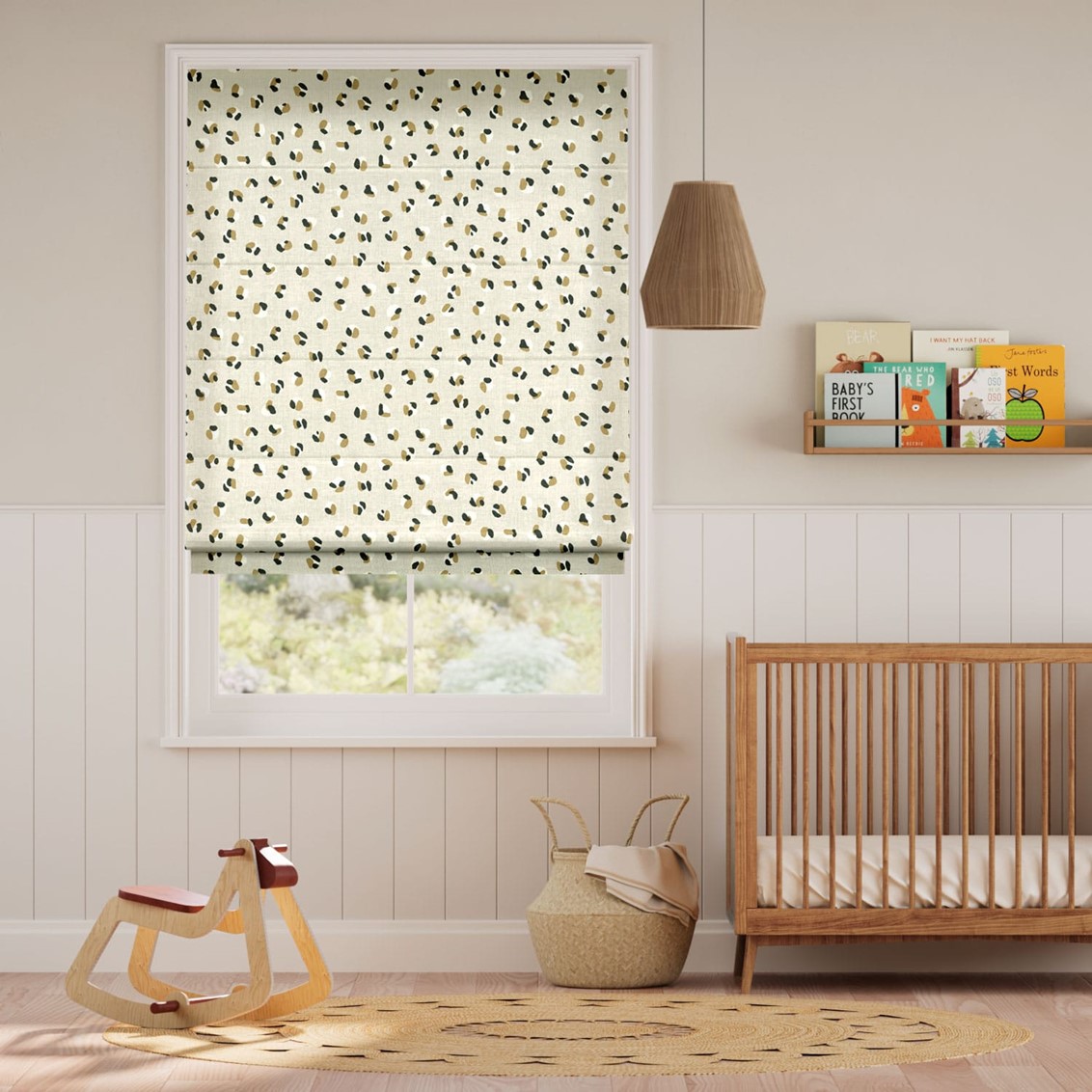 Leopard Dots Linen Roman Blind