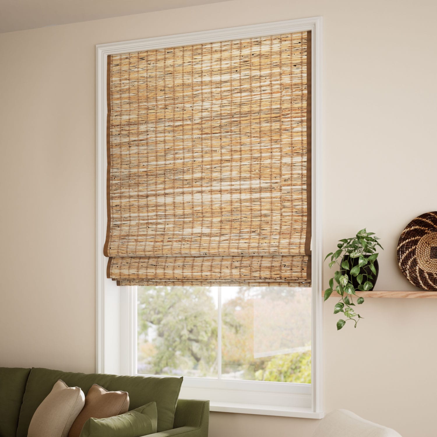 Leticia Cedar & Demerara Roman Blind