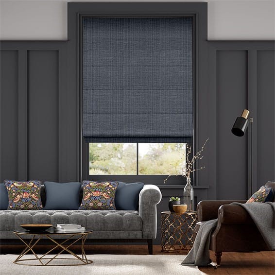 Leyton Deep Navy Roman Blind