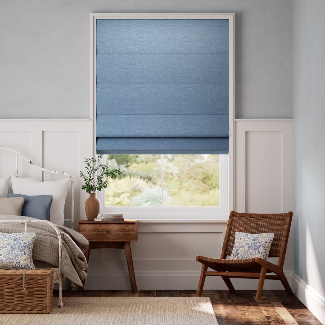 Liliana Cornflower Roman Blind