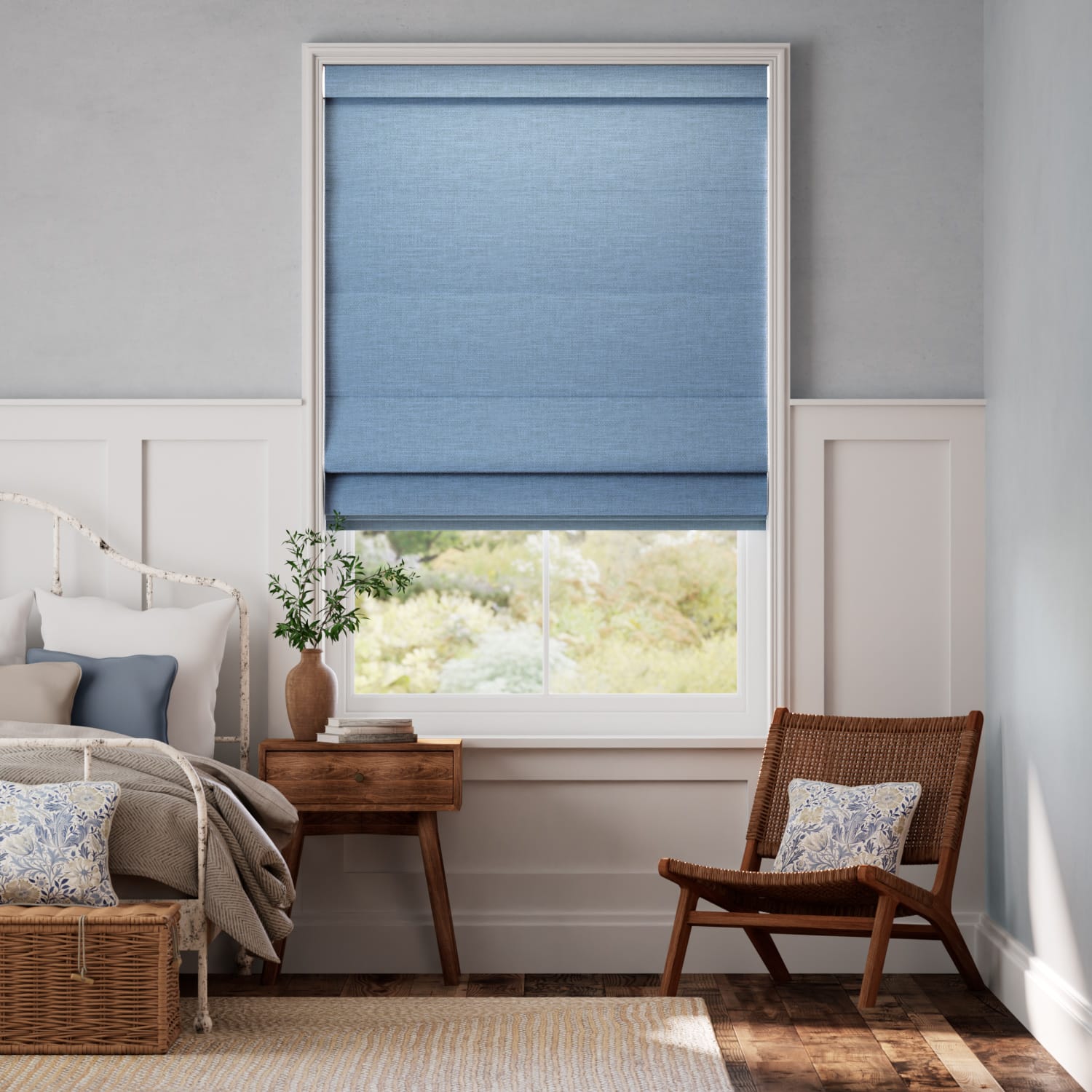 Liliana Cornflower Roman Blind