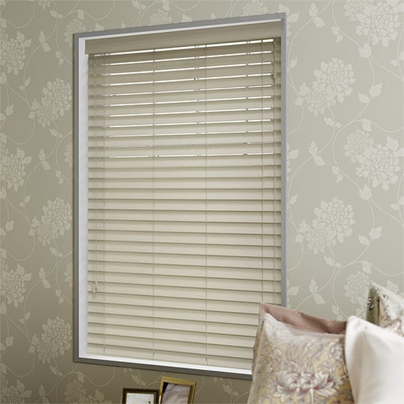 Limestone Suave Faux Wood Blind - 50mm Slat