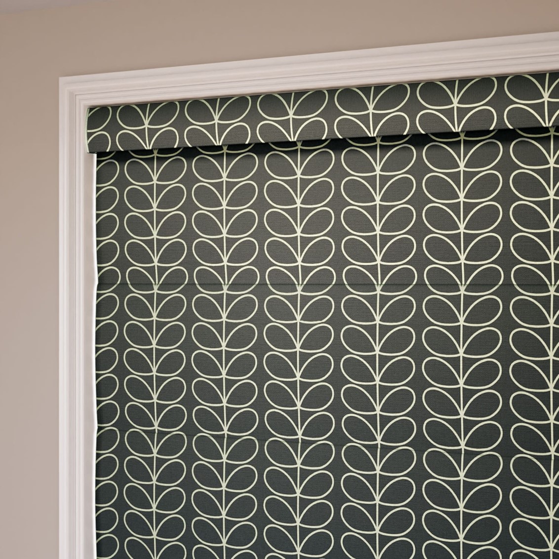 Linear Stem Cool Grey Roman Blind