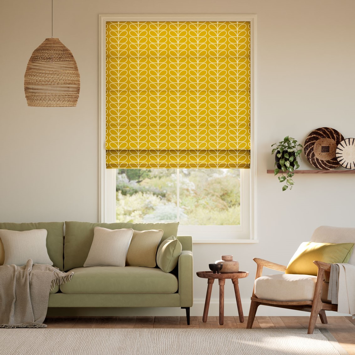 Linear Stem Dandelion Roman Blind