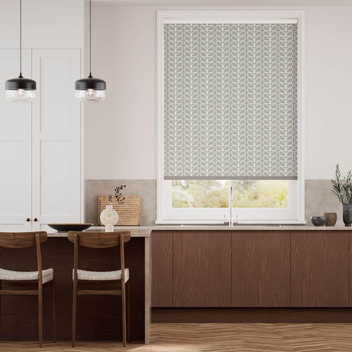 Linear Stem Silver  Roller Blind