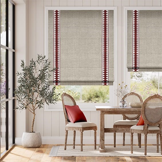 Linen Hopsack & Ascott Rouge Roman Blind