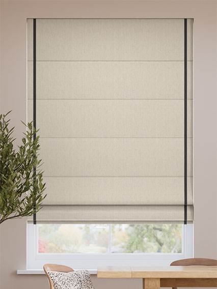 Linen Hopsack & Bijou Linen Noir Roman Blind thumbnail image