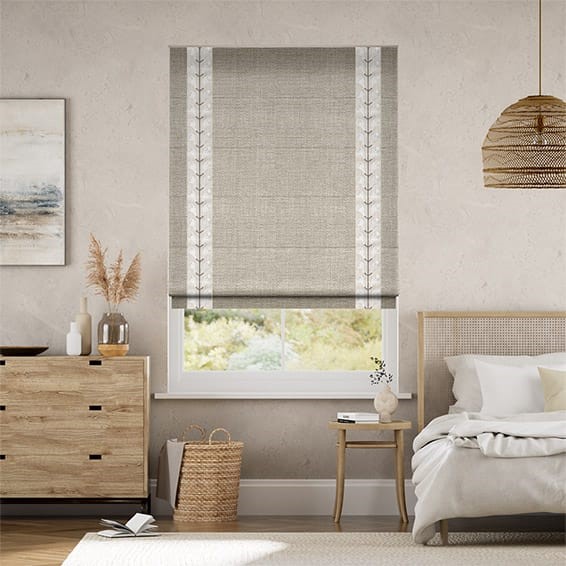 Linen Hopsack & Chatsworth Ivory Roman Blind