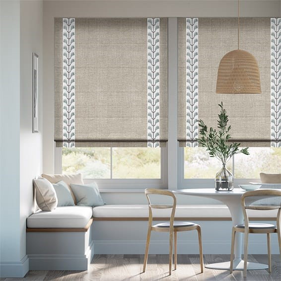 Linen Hopsack & Chatsworth Mineral Roman Blind